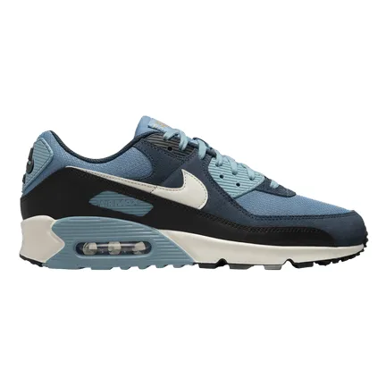 Nike Men's Air Max 90 Premium Shoes - Armory Navy / Aegean Storm / Denim Turquoise / Pale Ivory