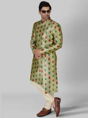 Olive Green Indowestern | Azania