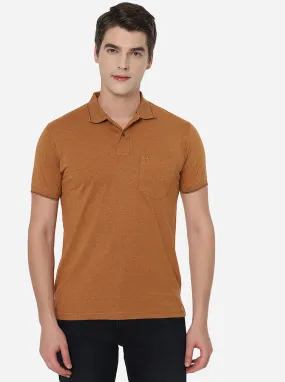 Orange Solid Slim Fit Polo T-Shirt | Greenfibre