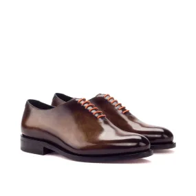 Plain Cognac Patina Leather Wholecut Shoes