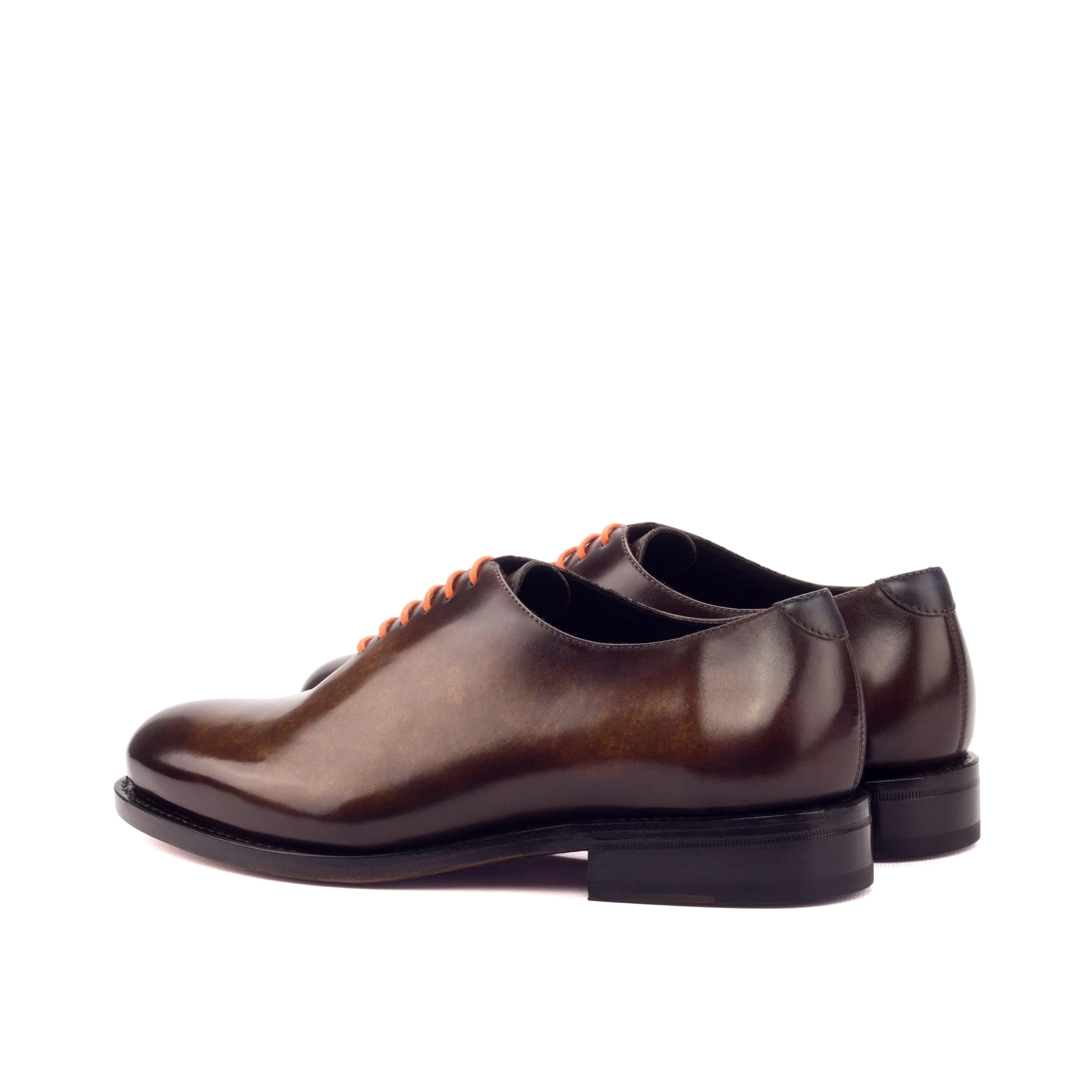 Plain Cognac Patina Leather Wholecut Shoes