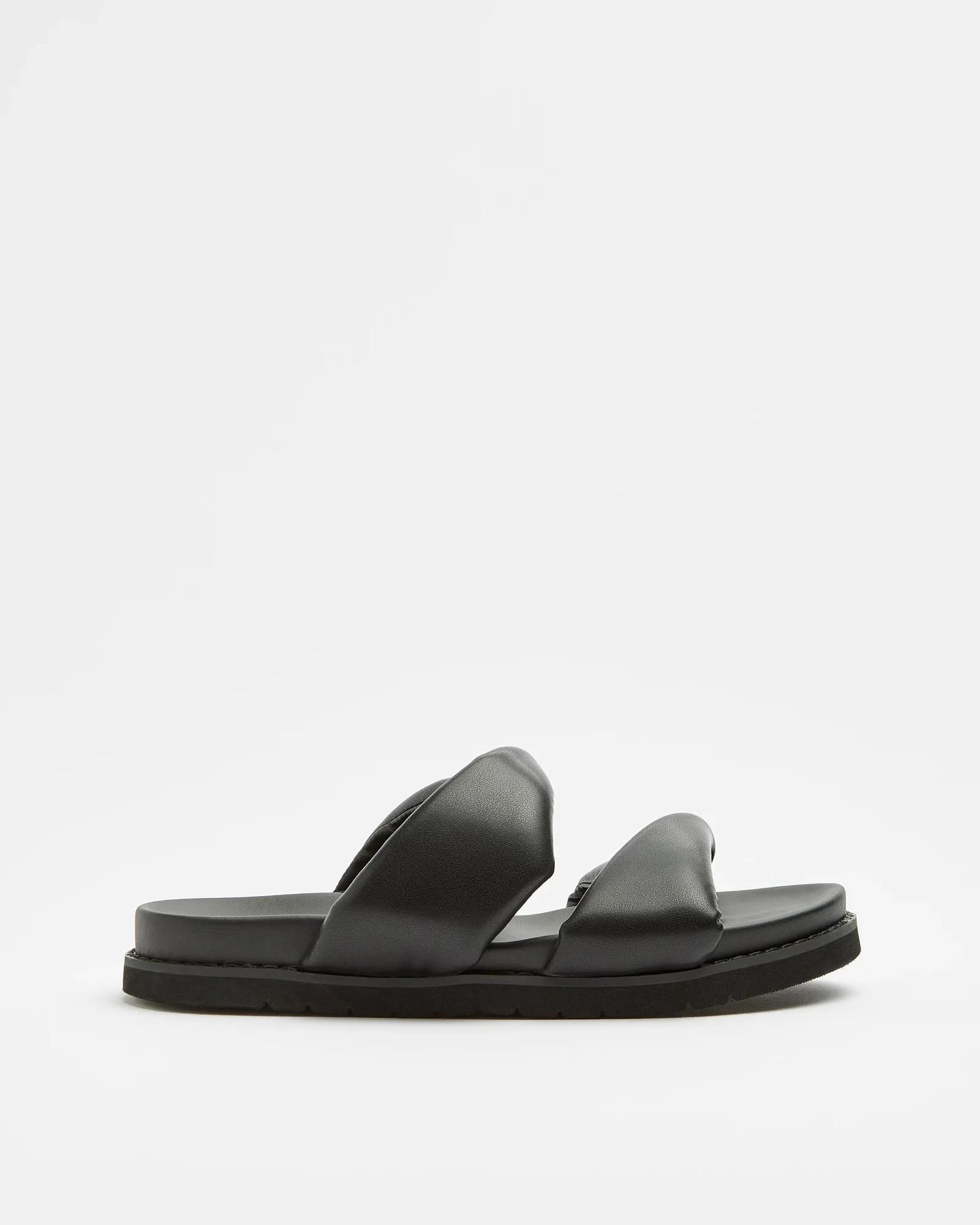 popular  Womens Double Band Slides - Maia - Black