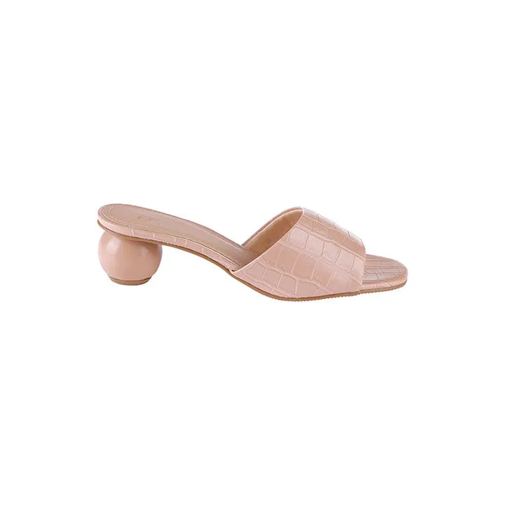 Round Heel Textured Sandal BSS 064