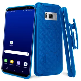 Samsung Galaxy S8 Plus Case, SM-G955 Case Sim Rugged Rotating Swivel Lock Holster Shell Combo Clip Case for Galaxy S8 Plus - Blue