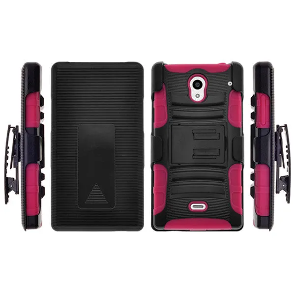 Sharp AQUOS Case, Hybrid Dual Layer Armor[Shock/Impact Resistant] Case Cover with Built-in Kickstand for Sharp AQUOS - Hot Pink