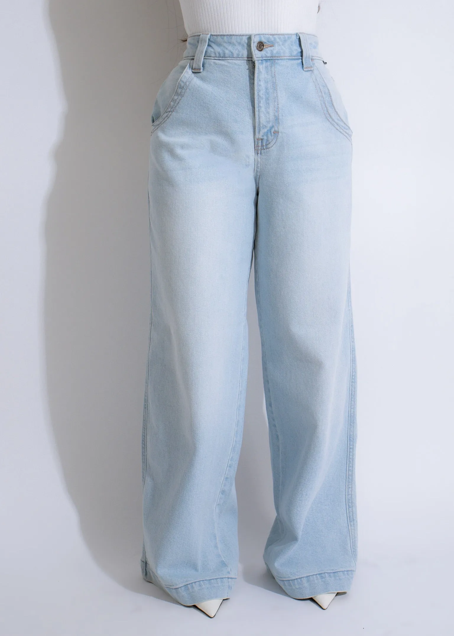 Skyline Fade Cropped Jeans Light Denim