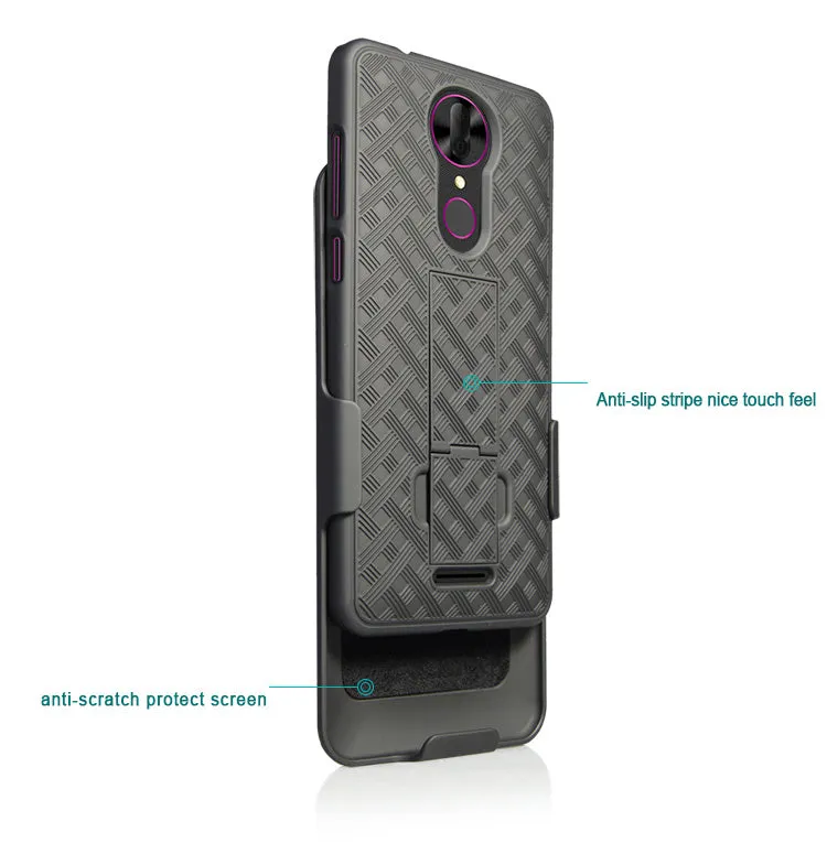 T-mobile REVVL  Plus, Coolpad REVVL Plus Case, Slim Rotating Swivel Clip Rugged Holster Shell Combo Cover