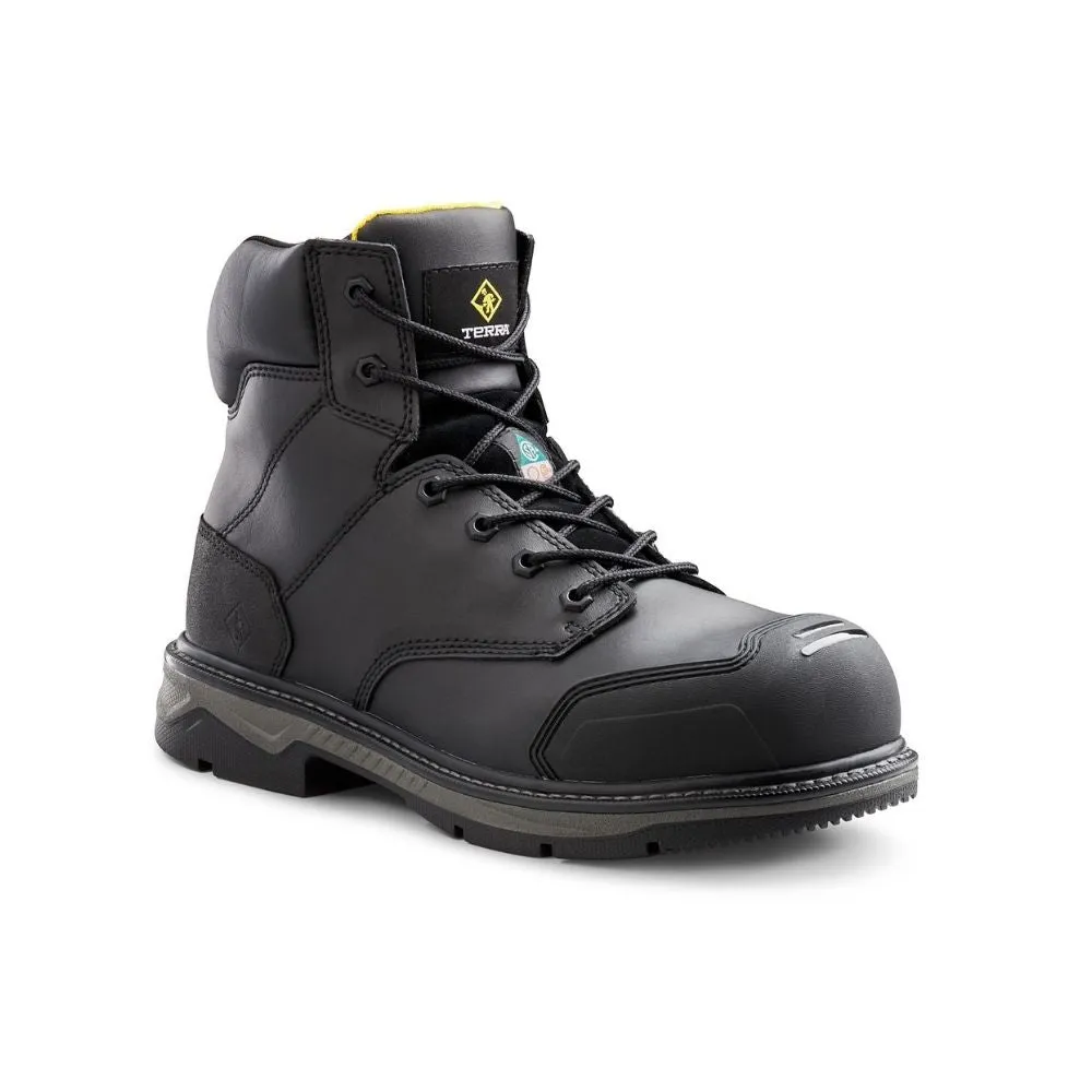 Terra Patton TR0A4NS6BLK Unisex 6" Steel Toe Work Safety CSA Boot  - Black