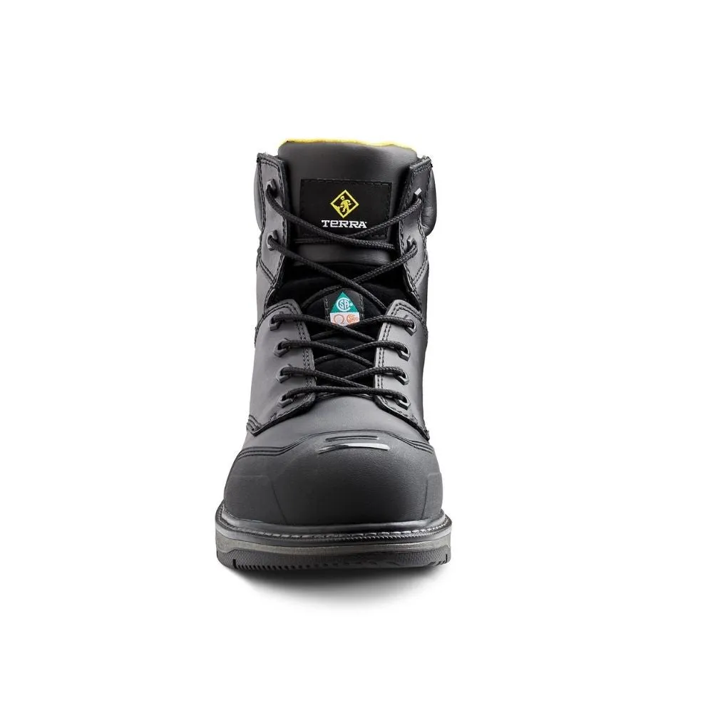 Terra Patton TR0A4NS6BLK Unisex 6" Steel Toe Work Safety CSA Boot  - Black