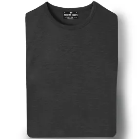 THE COLEMAN SLUB TEE - Charcoal Slub Men's Knit T-Shirt By Robert James