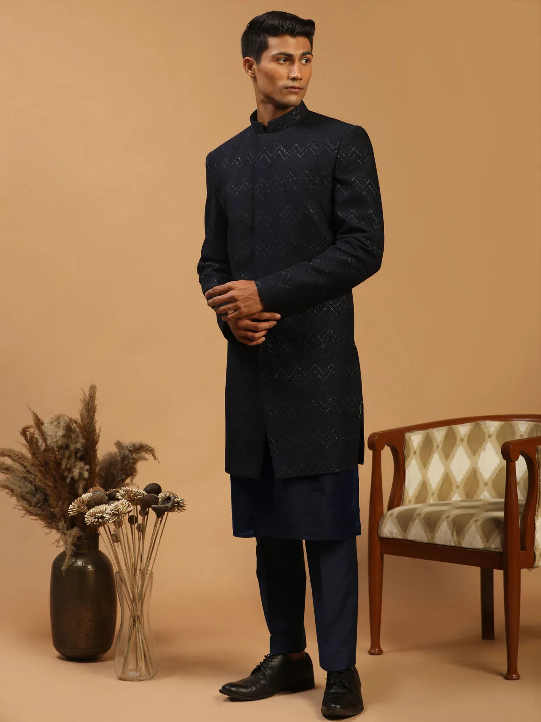 Vastramay Glitter Sherwani Set