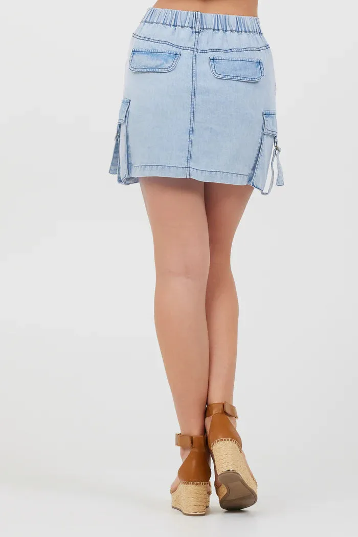 VH Light Wash Denim Cargo Skirt