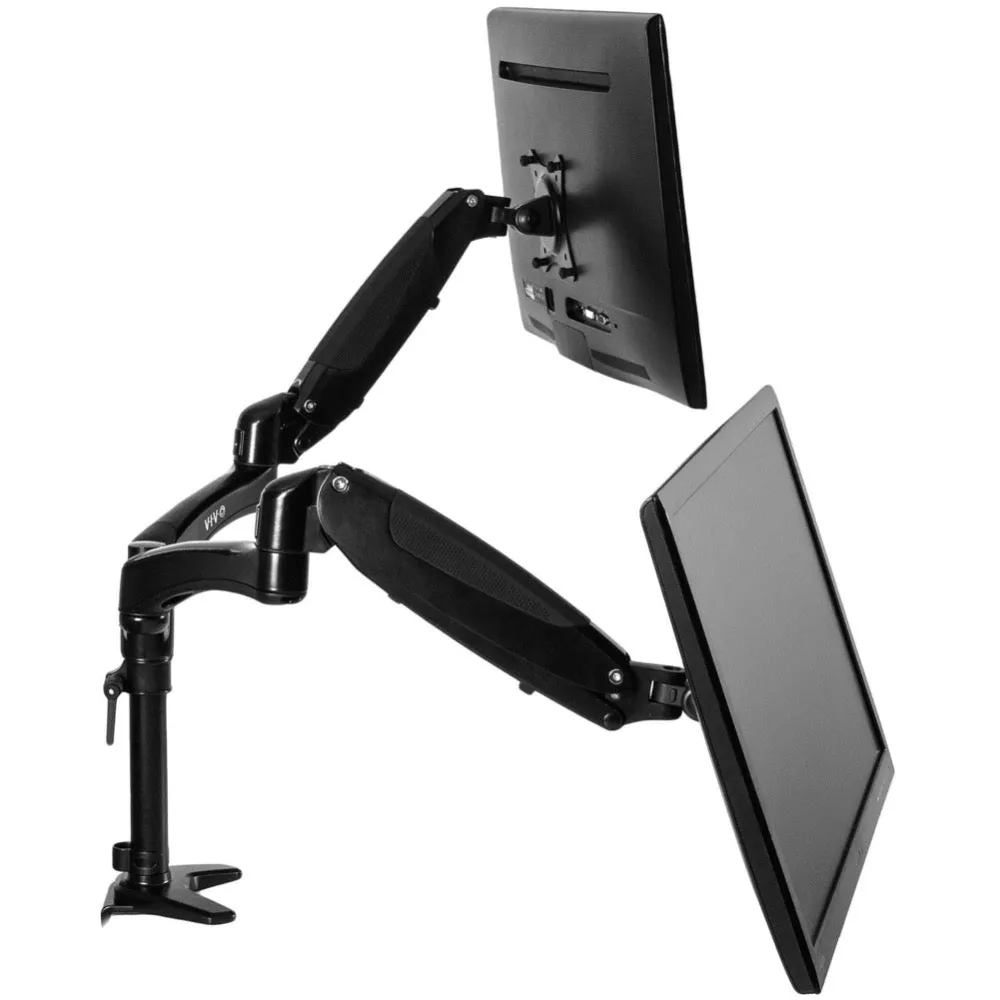 VIVO Pneumatic Arm Dual Monitor Desk Mount, STAND-V002JB,STAND-V002JW