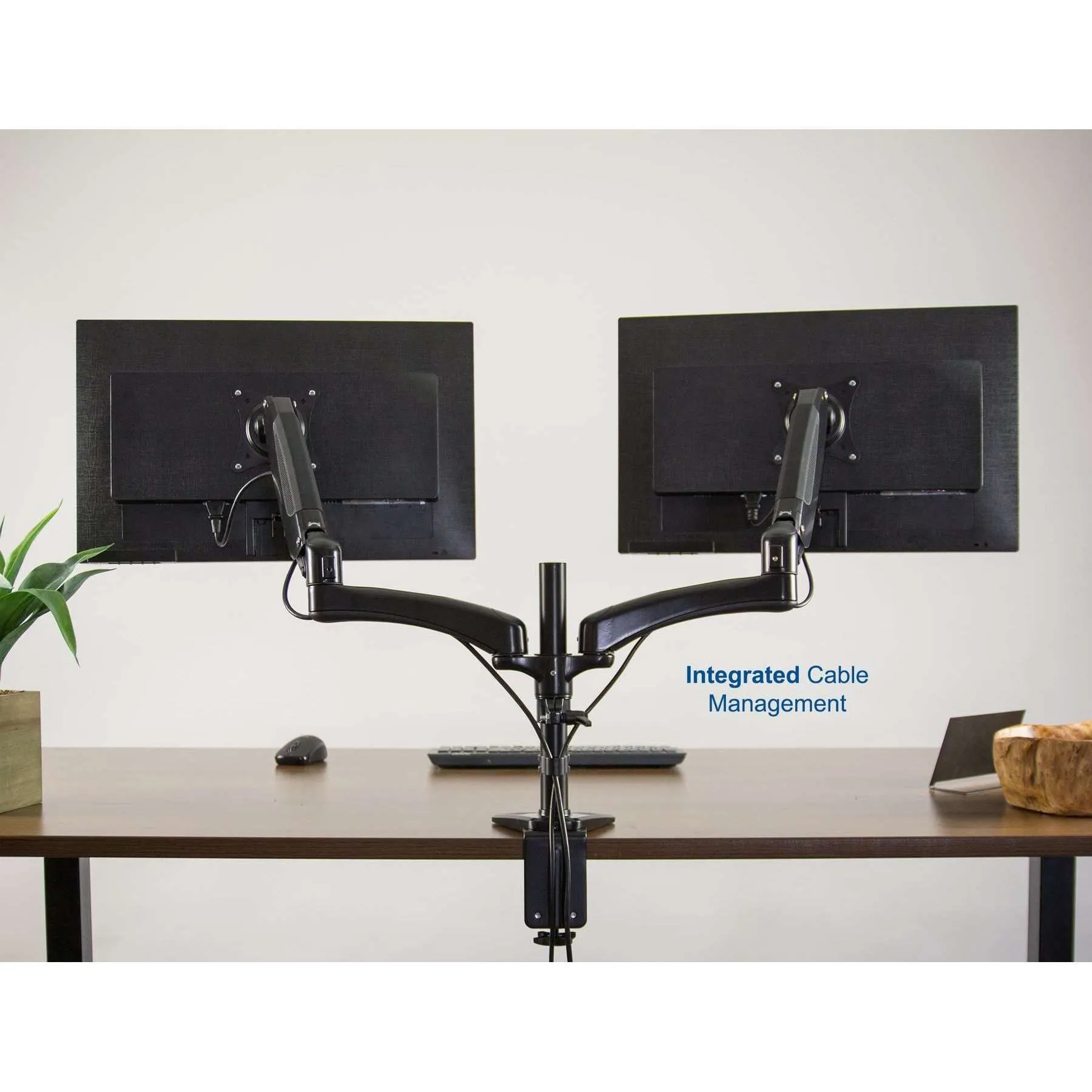 VIVO Pneumatic Arm Dual Monitor Desk Mount, STAND-V002JB,STAND-V002JW