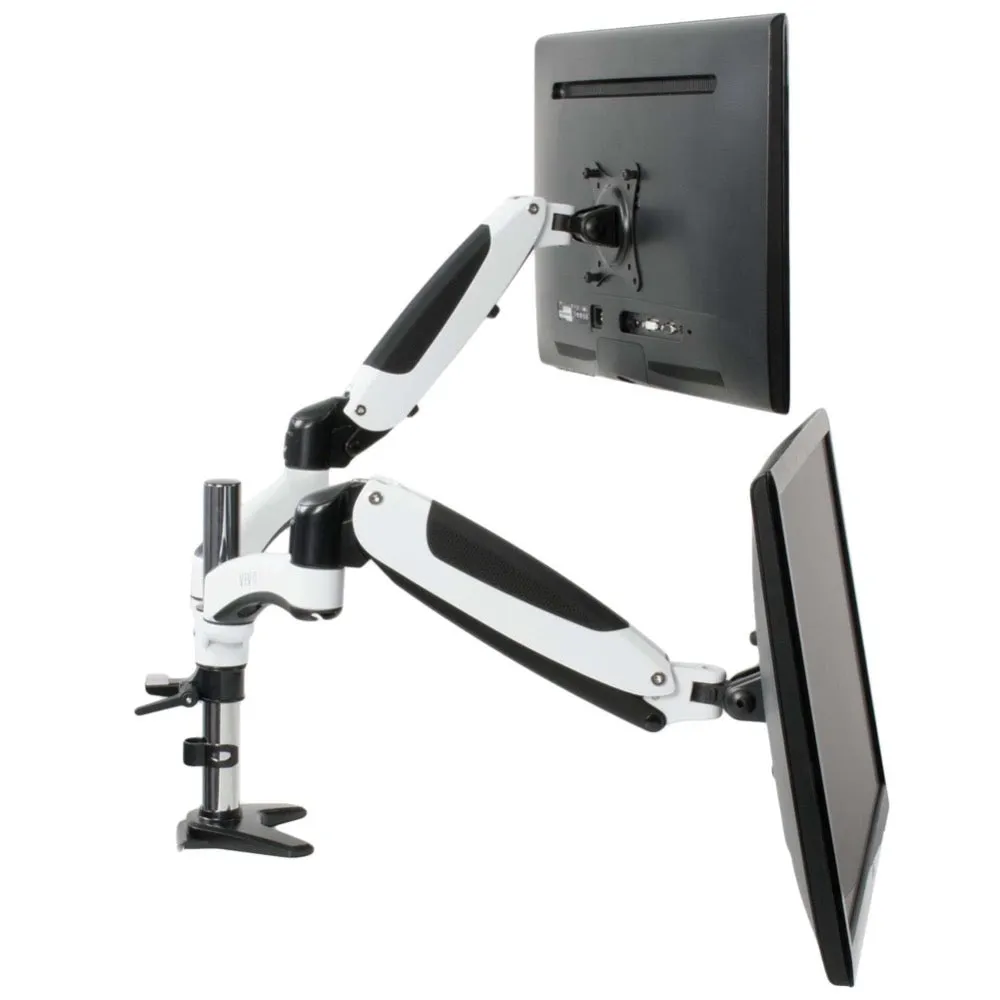 VIVO Pneumatic Arm Dual Monitor Desk Mount, STAND-V002JB,STAND-V002JW