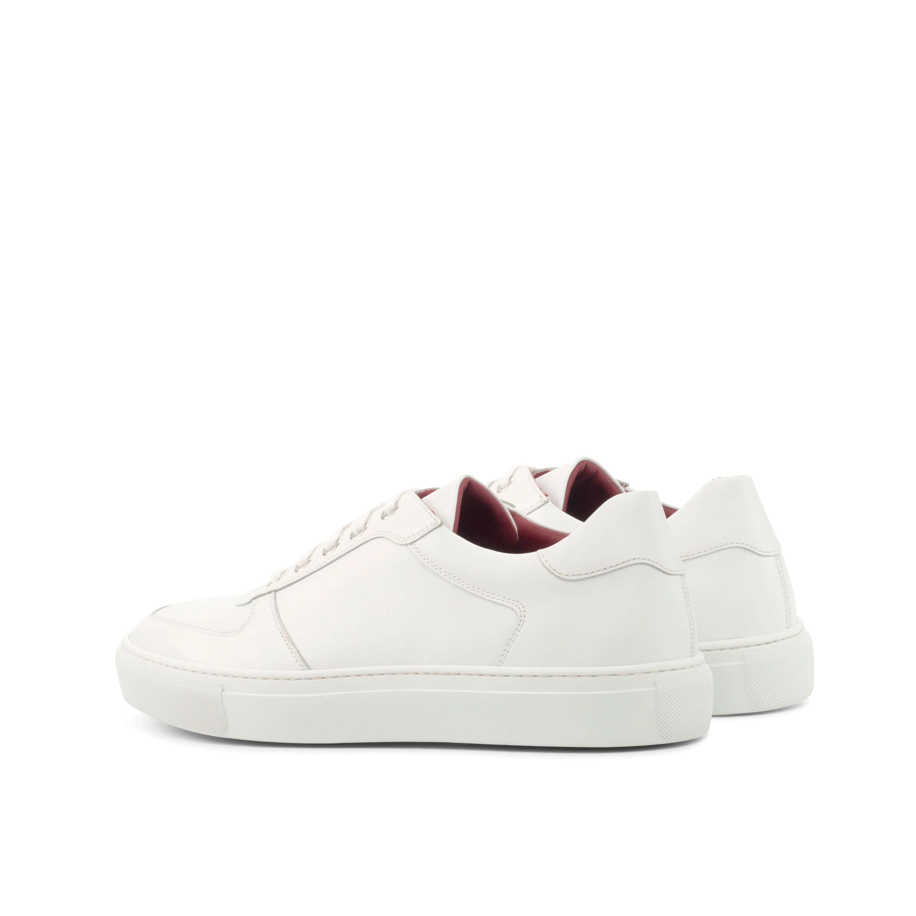 White Nappa Leather Low-Top Sneakers