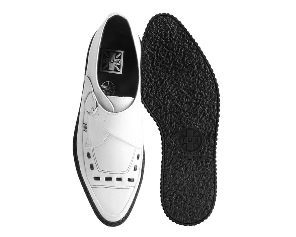 White TUKskin™ Buckle Pointed Creeper