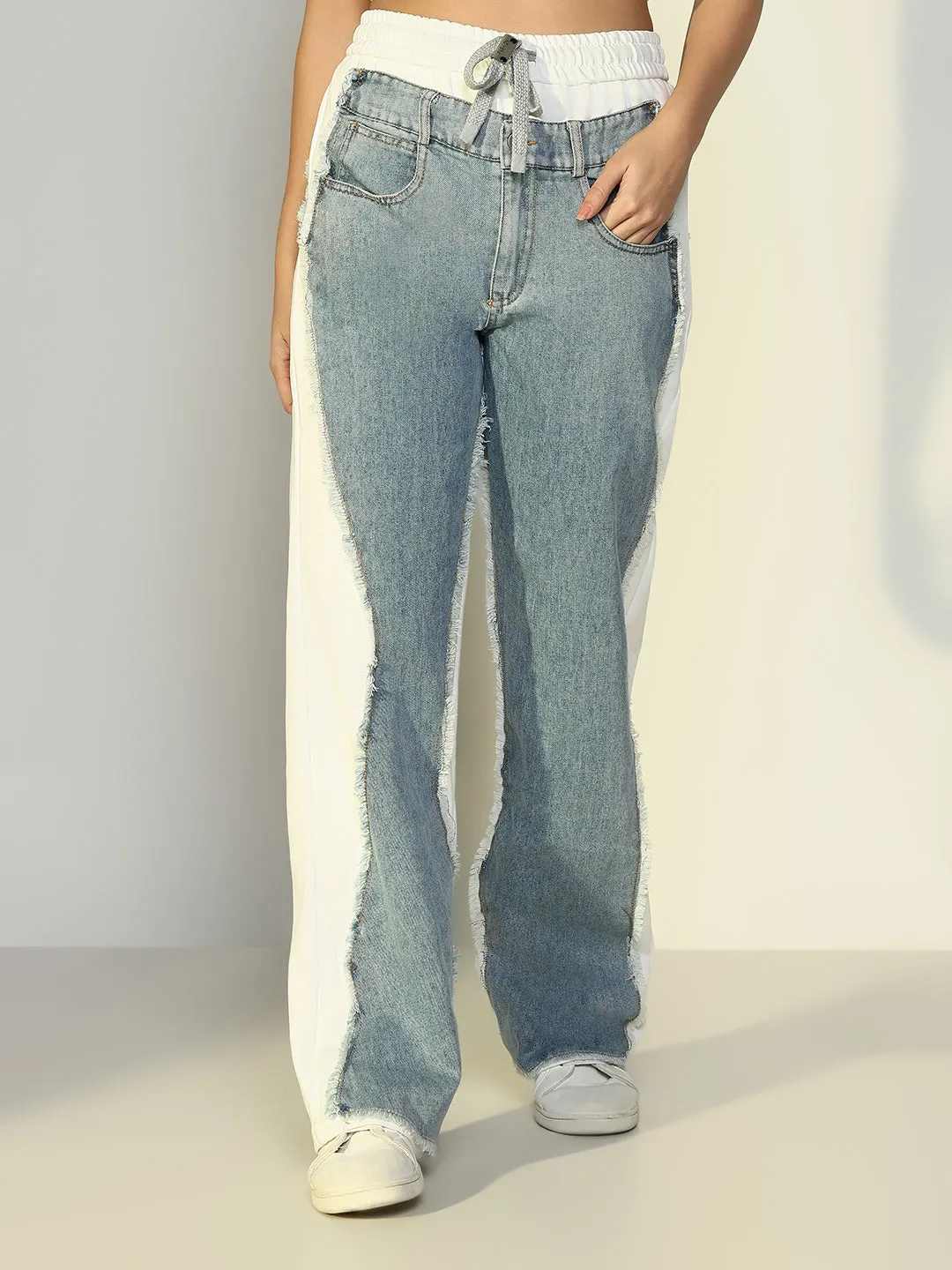 Women Solid White Jogger Jeans