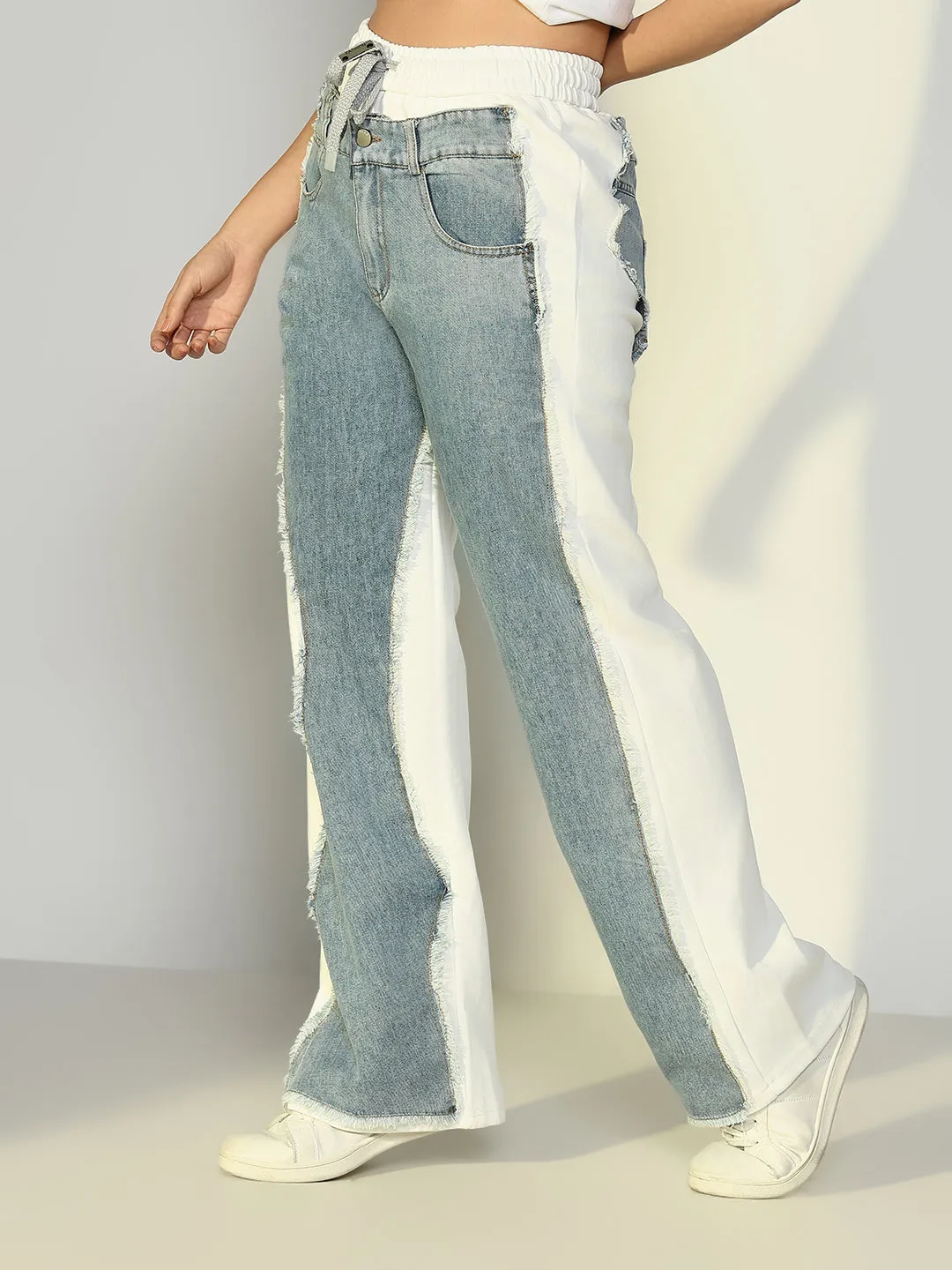 Women Solid White Jogger Jeans