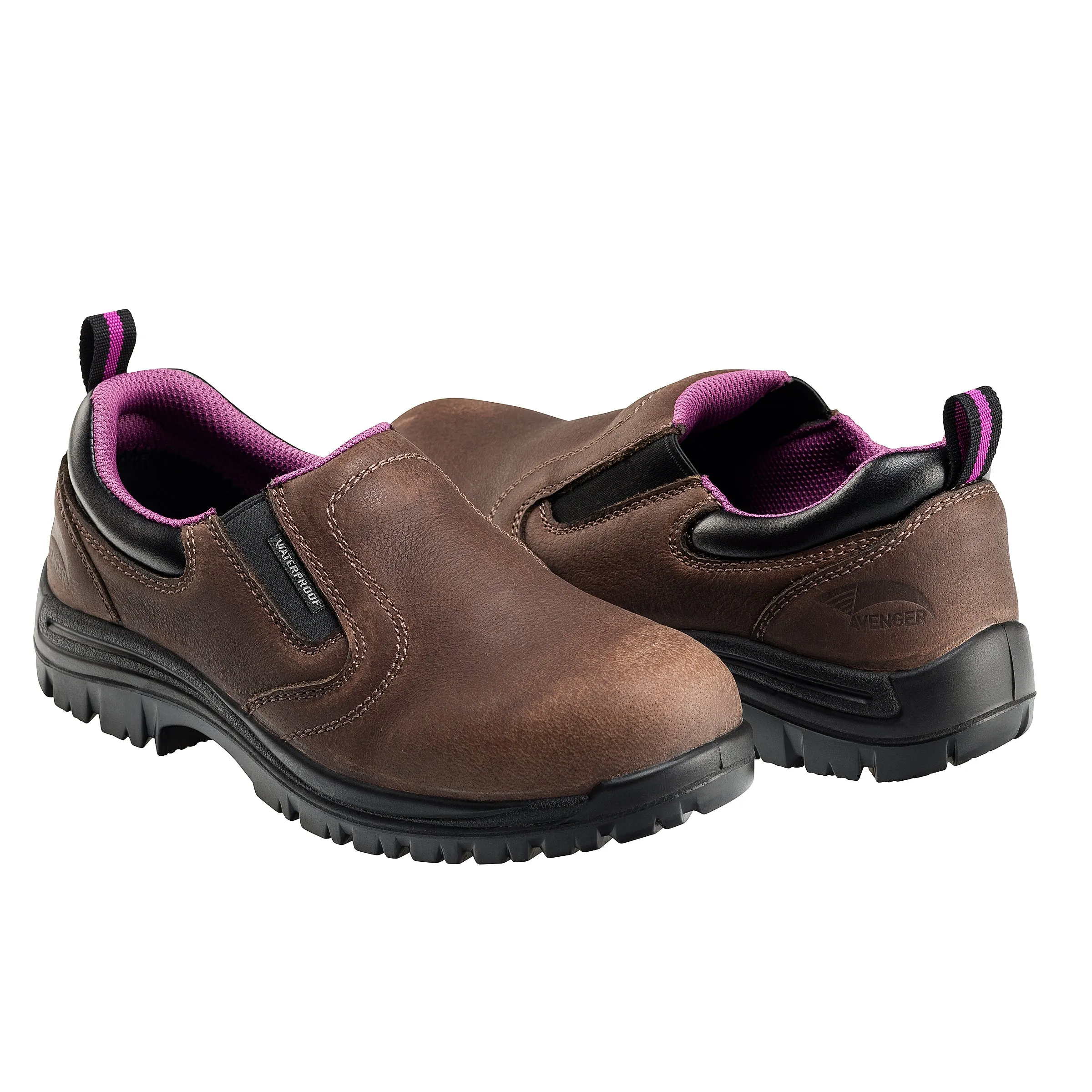 Women's Foreman Brown Composite Toe EH WP Slip On Work Shoe