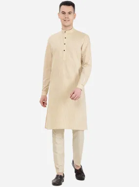 Wooden Yellow Solid Regular Fit Modi Kurta | JadeBlue